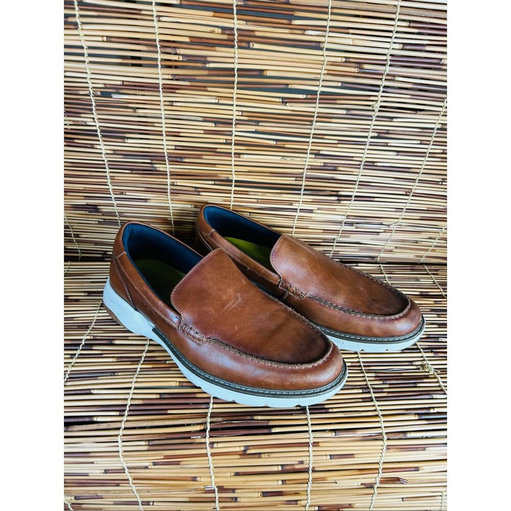 Men Florsheim Frenzi Toe Venetian Loafer Walking Shoes Cognac 14392-221